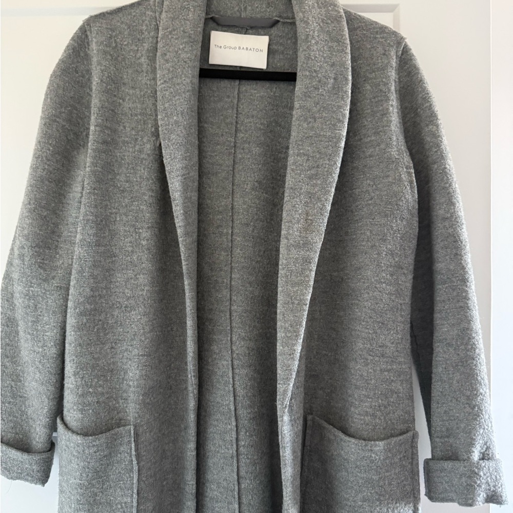 Babaton Heather Gray Open Front Cardigan